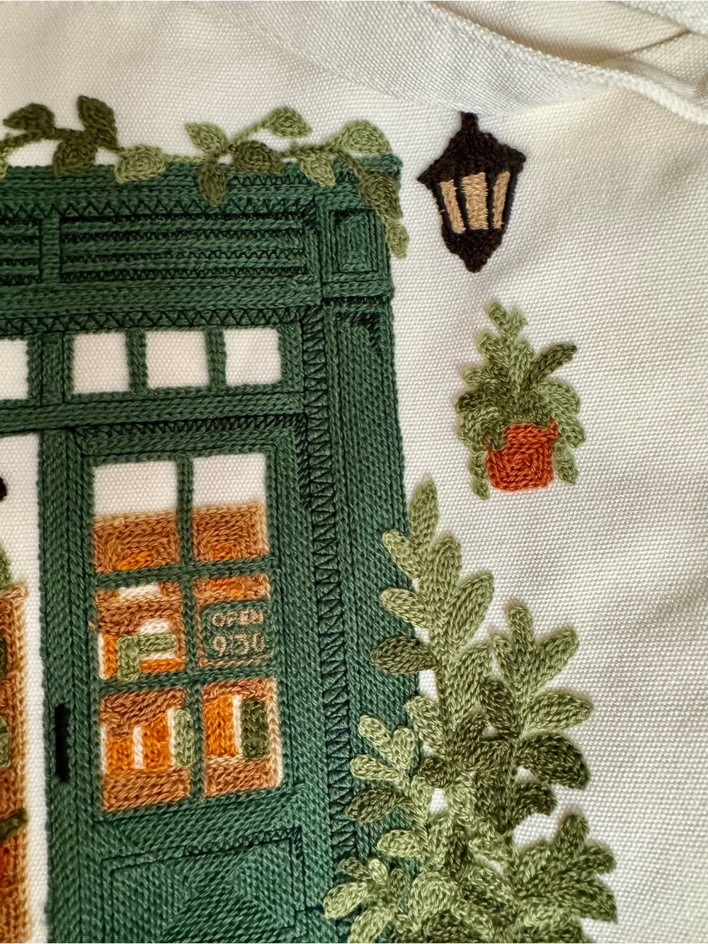 BOOK STORE & COFFEE SHOP Canvas Tote Book Bag Cats Plants Embroidered NWT - Picture 9 of 14